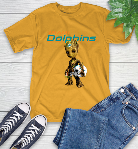 Miami Dolphins NFL Football Groot Marvel Guardians Of The Galaxy T-Shirt 3