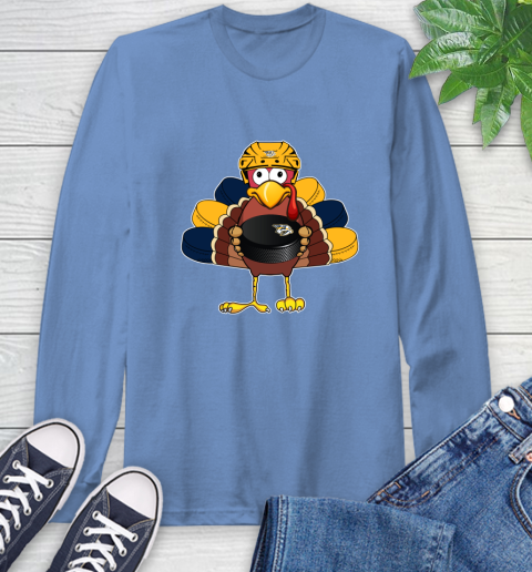 Nashville Predators Turkey Thanksgiving Day Long Sleeve T-Shirt 11