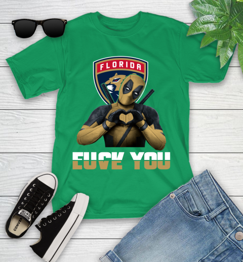 NHL Florida Panthers Deadpool Love You Fuck You Hockey Sports Youth T-Shirt 8
