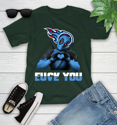NHL Tennessee Titans Deadpool Love You Fuck You Football Sports Youth T-Shirt 5