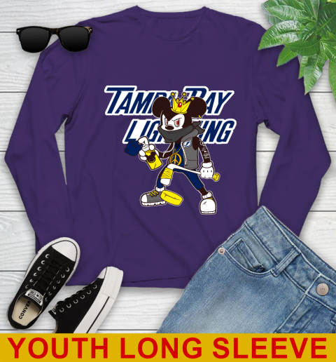 Tampa Bay Lightning NHL Hockey Mickey Peace Sign Sports Youth Long Sleeve 5