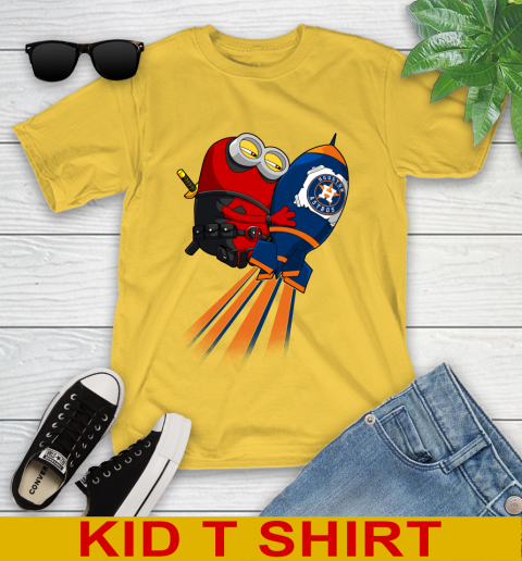 MLB Baseball Houston Astros Deadpool Minion Marvel Shirt Youth T-Shirt 9
