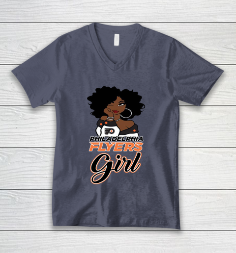 Philadelphia Flyers Girl NHL V-Neck T-Shirt 8