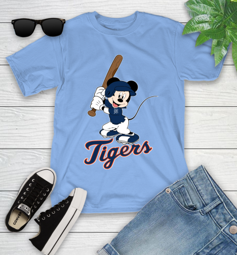 MLB Baseball Detroit Tigers Cheerful Mickey Mouse Shirt Youth T-Shirt 11