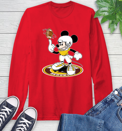 NFL Football Washington Redskins Cheerful Mickey Disney Shirt Long Sleeve T-Shirt 11