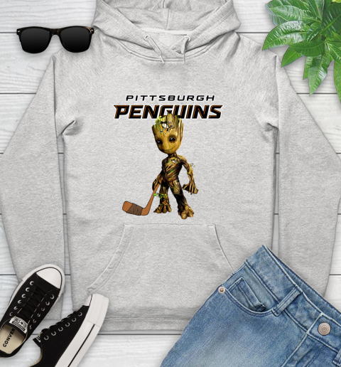 Pittsburgh Penguins NHL Hockey Groot Marvel Guardians Of The Galaxy Youth Hoodie