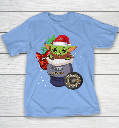 Anaheim Ducks Christmas Baby Yoda Star Wars Funny Happy NHL Youth T-Shirt 10