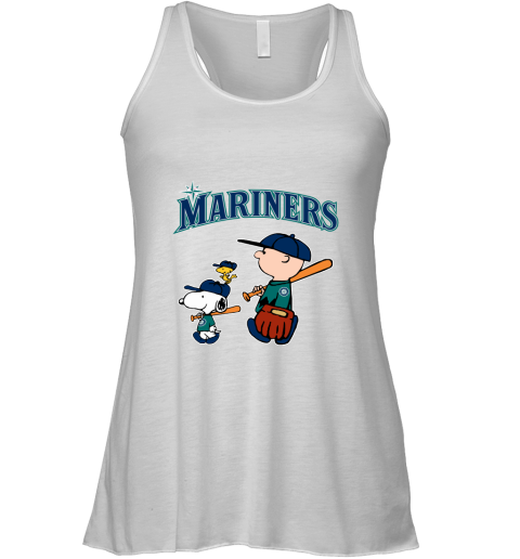 Seatlle Mariners Let's Play Baseball Together Snoopy MLB Racerback Tank