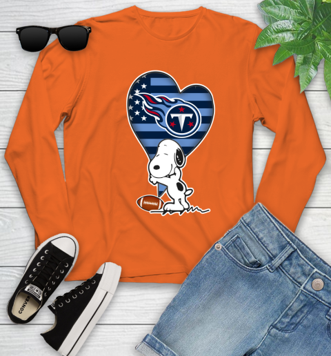 Tennessee Titans NFL Football The Peanuts Movie Adorable Snoopy Youth Long Sleeve 4