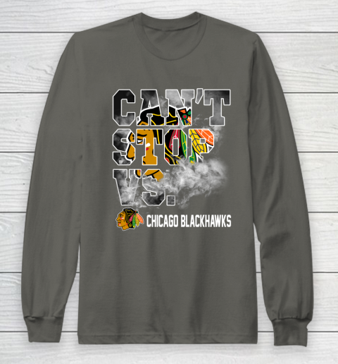NHL Chicago Blackhawks Hockey Can't Stop Vs Long Sleeve T-Shirt 5