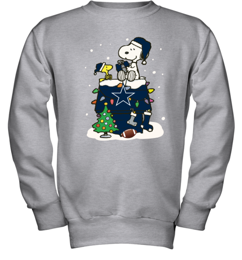 A Happy Christmas With Dallas Cowboys Snoopy Youth Sweatshirt