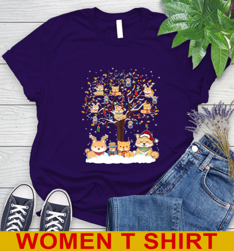 Shiba inu dog pet lover light christmas tree shirt 88