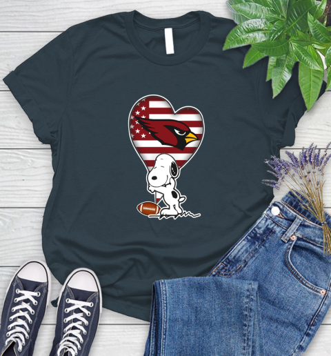 Arizona Cardinals NFL Football The Peanuts Movie Adorable Snoopy Women's T-Shirt 8