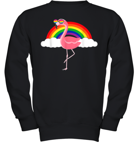 Pan Pansexual Flamingo Gay Rainbow Flag LGBTQ Cool LGBT Gift Youth Sweatshirt