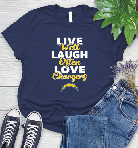 NFL Football Los Angeles Chargers Live Well Laugh Often Love Shirt Women's T-Shirt 12