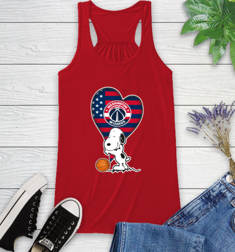 Washington Wizards NBA Basketball The Peanuts Movie Adorable Snoopy Racerback Tank 6