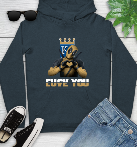 MLB Kansas City Royals Deadpool Love You Fuck You Baseball Sports Youth Hoodie 10