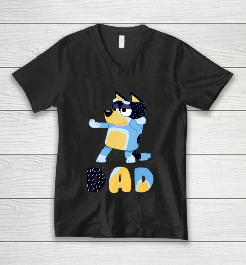 Bluey Dad for Daddy's on Father's Day Bandit Funny Gift V-Neck T-Shirt