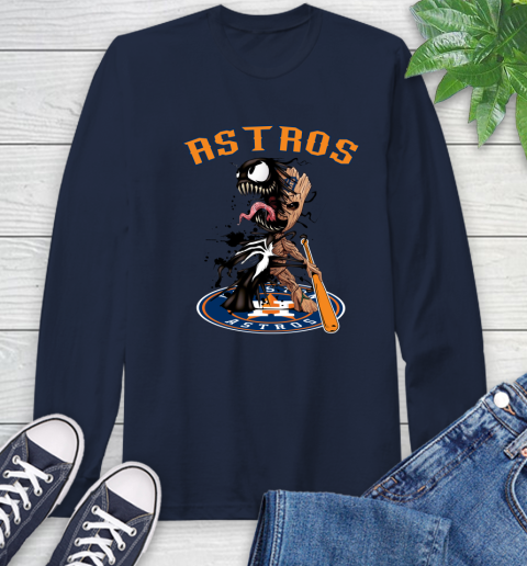 MLB Houston Astros Baseball Venom Groot Guardians Of The Galaxy Long Sleeve T-Shirt 4