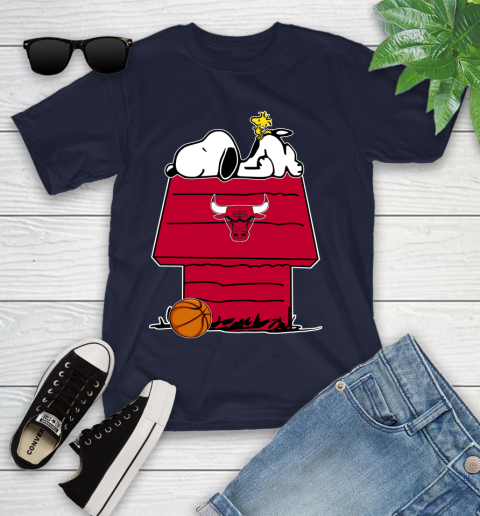 Chicago Bulls NBA Basketball Snoopy Woodstock The Peanuts Movie Youth T-Shirt 3