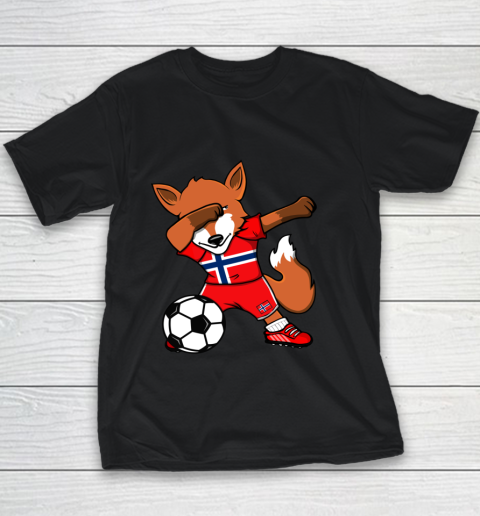 Dabbing Fox Norway Soccer Fans Jersey Norwegian Football Fan Youth T-Shirt