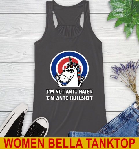 Chicago Cubs MLB Baseball Unicorn I'm Not Anti Hater I'm Anti Bullshit Racerback Tank 12