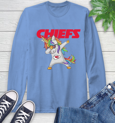 Kansas City Chiefs NFL Football Funny Unicorn Dabbing Sports Long Sleeve T-Shirt 11