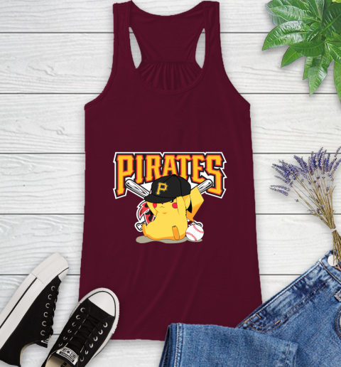 MLB Pikachu Baseball Sports Pittsburgh Pirates Racerback Tank 3