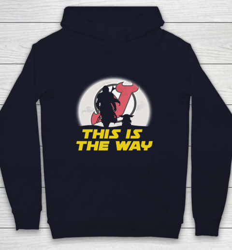 New Jersey Devils NHL Ice Hockey Star Wars Yoda And Mandalorian This Is The Way Youth Hoodie 2