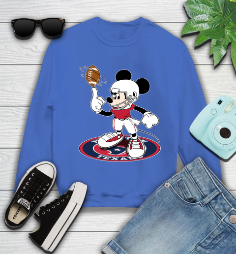 NFL Football Houston Texans Cheerful Mickey Disney Shirt Youth Sweatshirt 7