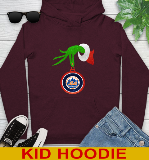 New York Mets Grinch Merry Christmas MLB Baseball Youth Hoodie 7