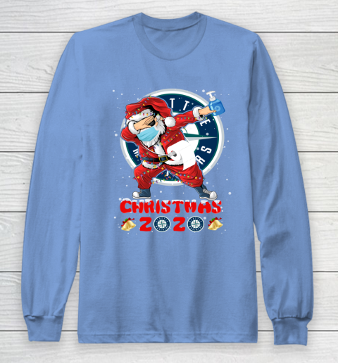 Seattle Mariners Funny Santa Claus Dabbing Christmas 2020 MLB Long Sleeve T-Shirt 8