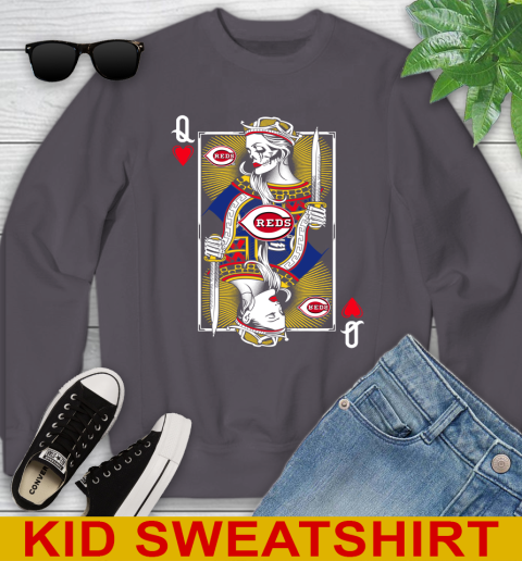 MLB Baseball Cincinnati Reds The Queen Of Hearts Card Shirt Youth Sweatshirt 5