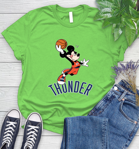 NBA Basketball Oklahoma City Thunder Cheerful Mickey Mouse Shirt Women's T-Shirt 10