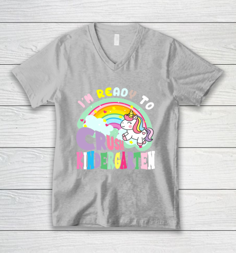 Back to school shirt ready to crush kindergarten unicorn V-Neck T-Shirt 3