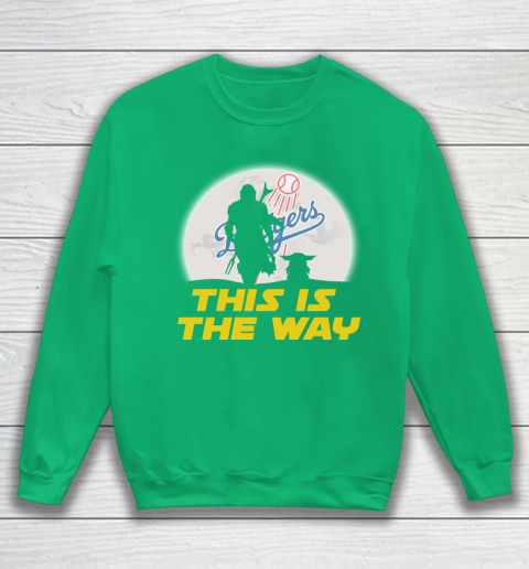 Los Angeles Dodgers MLB Baseball Star Wars Yoda And Mandalorian This Is The Way Sweatshirt 5