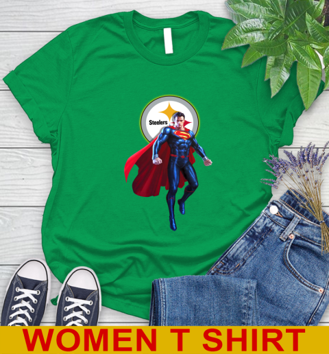 NFL Superman DC Sports Football Pittsburgh Steelers Women's T-Shirt 6