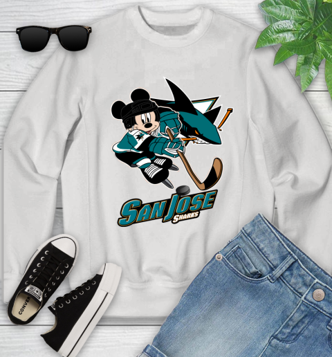 NHL San Jose Sharks Mickey Mouse Disney Hockey T Shirt Youth Sweatshirt