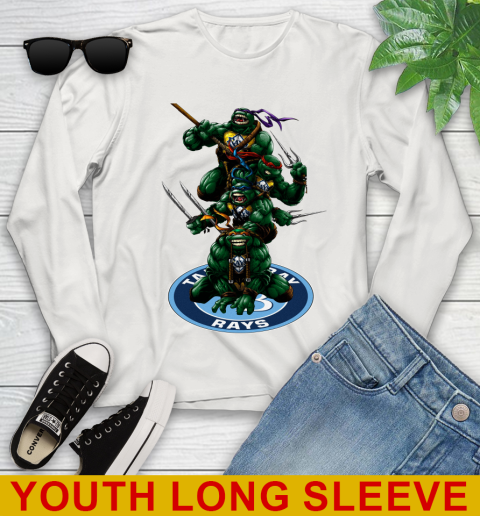 MLB Baseball Tampa Bay Rays Teenage Mutant Ninja Turtles Shirt Youth Long Sleeve 12