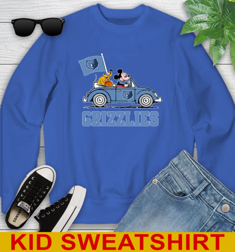 NBA Basketball Memphis Grizzlies Pluto Mickey Driving Disney Shirt Youth Sweatshirt 7
