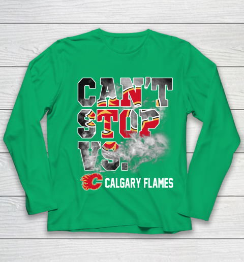 NHL Calgary Flames Hockey Can't Stop Vs Youth Long Sleeve 4