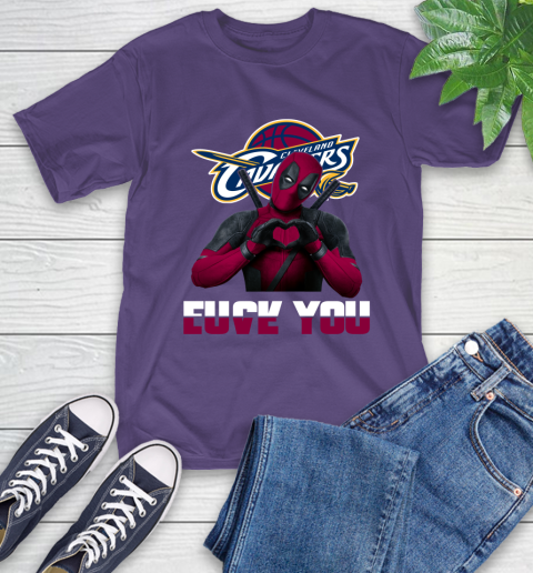 NBA Cleveland Cavaliers Deadpool Love You Fuck You Basketball Sports T-Shirt 5