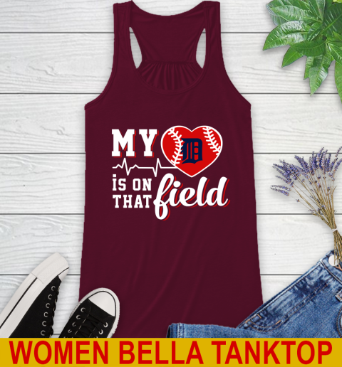 MLB My Heart Is On That Field Baseball Sports Detroit Tigers Racerback Tank 2