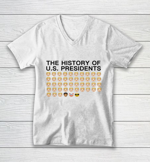 Emojis History of US Presidents Funny Anti Trump V-Neck T-Shirt