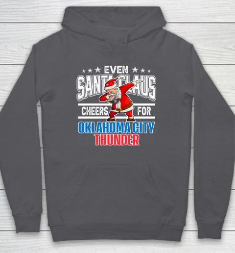 Oklahoma City Thunder Even Santa Claus Cheers For Christmas NBA Hoodie 4