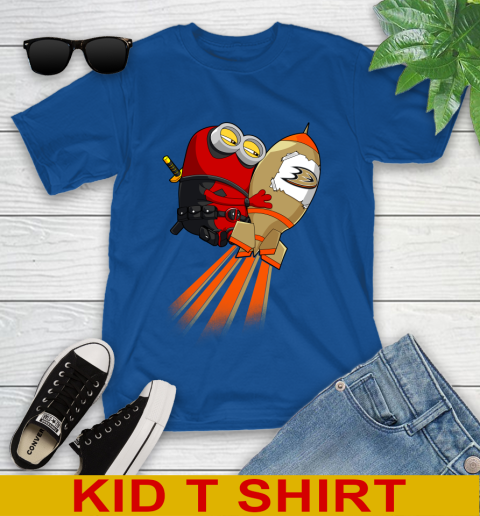 NHL Hockey Anaheim Ducks Deadpool Minion Marvel Shirt Youth T-Shirt 10
