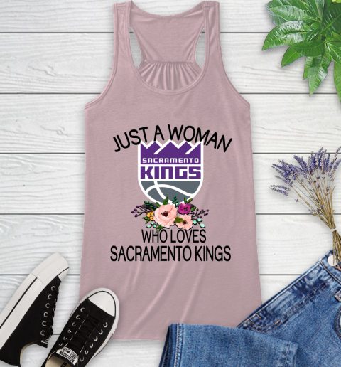 NBA Just A Woman Who Loves Sacramento Kings Basketball Sports Racerback Tank 5