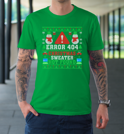 Computer Error 404 Ugly Christmas Sweater Not's Found Xmas T-Shirt 5