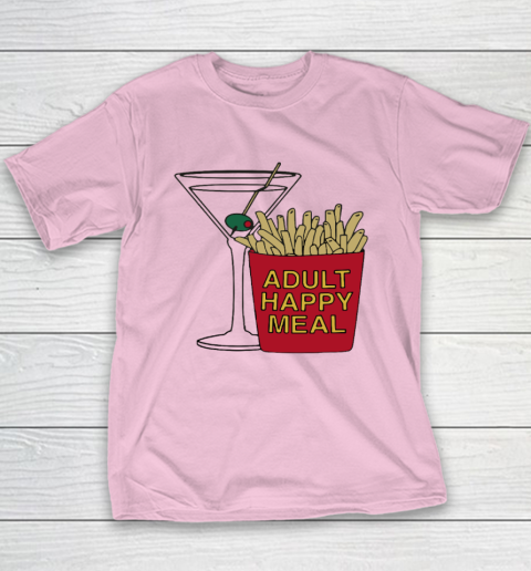 Adult Happy Meal Martini And Fries Youth T-Shirt 6