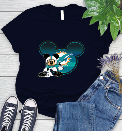 NFL Miami Dolphins Mickey Mouse Disney Football T Shirt Women's T-Shirt 3